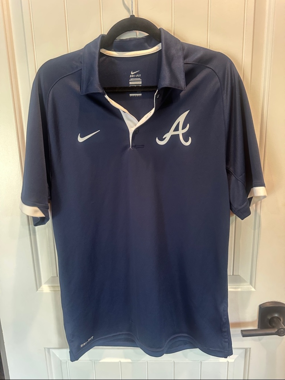 Nike Navy and White Atlanta 'A' Logo Polo